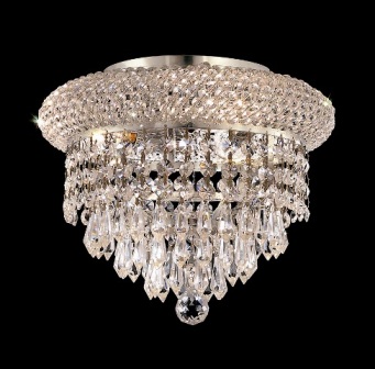 C121-1802F10C By Regency Lighting-Primo Collection Chrome Finish 3 Lights Flush