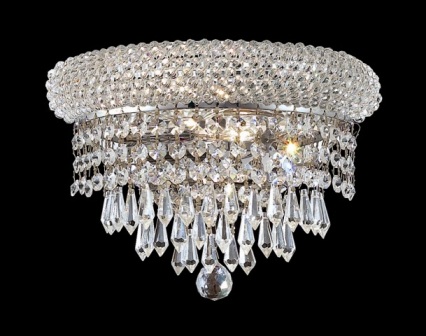 C121-1802W12C By Regency Lighting-Primo Collection Chrome Finish 2 Lights Wall Sconce