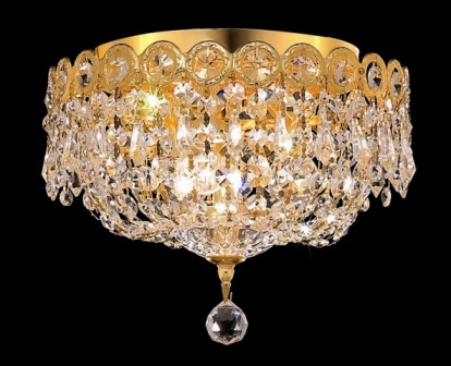 C121-1900F10G By Regency Lighting-Century Collection Gold Finish 3 Lights Flush