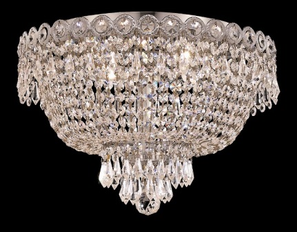 C121-1900F16C By Regency Lighting-Century Collection Chrome Finish 4 Lights Flush