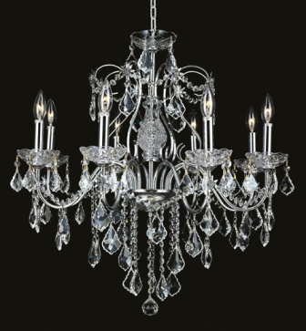 C121-2015D26C By Regency Lighting-St. Francis Collection Chrome Finish 8 Lights Chandelier