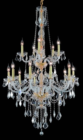 C121-7815G33G By Regency Lighting-Verona Collection Gold Finish 15 Lights Chandelier