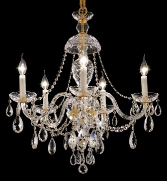 C121-7829D25G By Regency Lighting-Alexandria Collection Gold Finish 5 Lights Chandelier