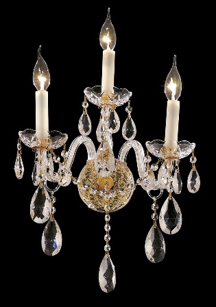 C121-7829W3G By Regency Lighting-Alexandria Collection Gold Finish 3 Lights Wall Sconce