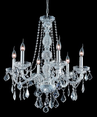 C121-7856D24C By Regency Lighting-Verona Collection Chrome Finish 6 Lights Chandelier