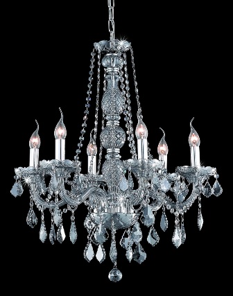 C121-7856D24SS-SS By Regency Lighting-Verona Collection Silver Shade Finish 6 Lights Chandelier