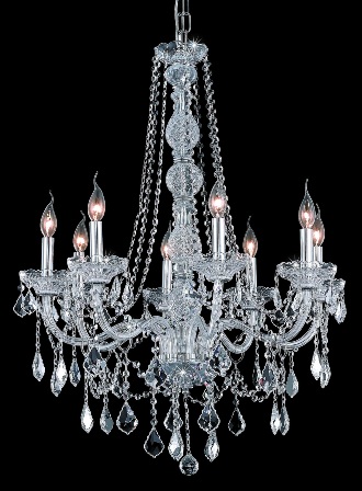 C121-7858D28C By Regency Lighting-Verona Collection Chrome Finish 8 Lights Chandelier