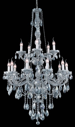 C121-7915G33SS-SS By Regency Lighting-Verona Collection Silver Shade Finish 15 Lights Chandelier