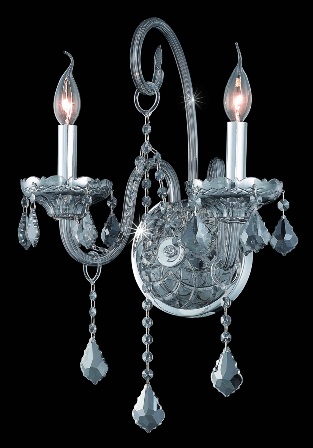 C121-7952W2SS-SS By Regency Lighting-Verona Collection Silver Shade Finish 2 Lights Wall Sconce
