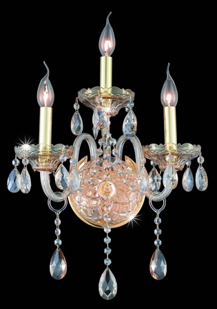 C121-7953W3GS-GS By Regency Lighting-Verona Collection Golden Shadow Finish 3 Lights Wall Sconce