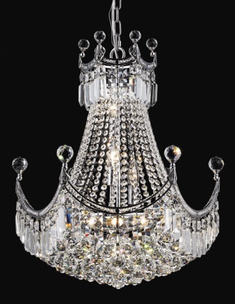 C121-8949D20C By Regency Lighting-Corona Collection Chrome Finish 9 Lights Chandelier