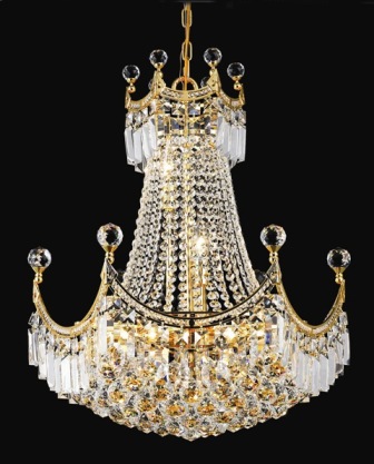C121-8949D20G By Regency Lighting-Corona Collection Gold Finish 9 Lights Chandelier