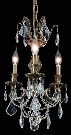 C121-9503D13AB By Regency Lighting-Marseille Collection Antique Bronze Finish 3 Lights Chandelier