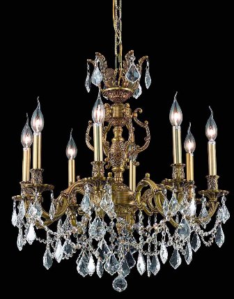 C121-9508D24FG By Regency Lighting-Marseille Collection French Gold Finish 8 Lights Chandelier