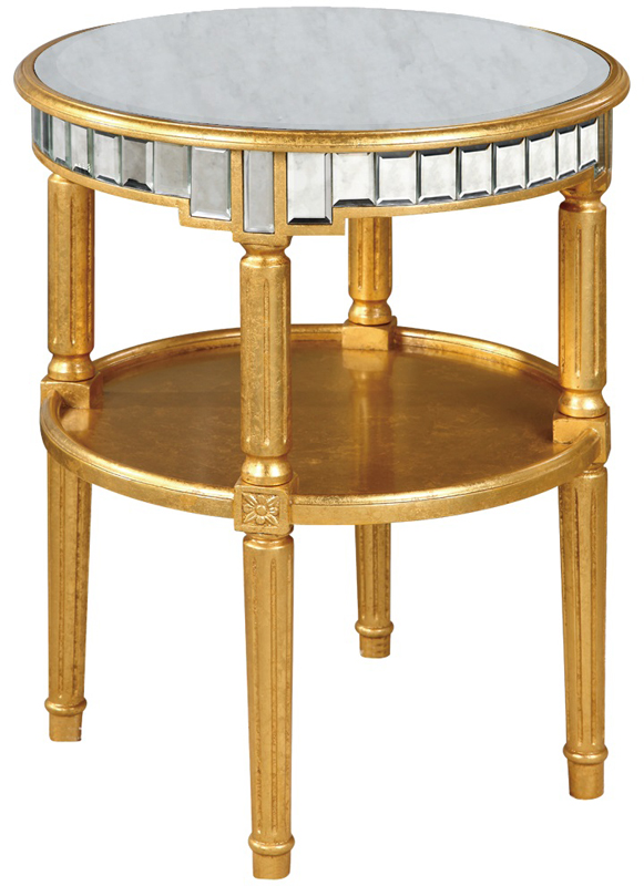 C121-MF1-4003GA By Elegant Lighting Florentine Collection Round Table 23"x23"x28.5"H GA gold/antique mirror Finish