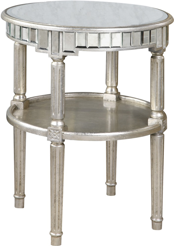 C121-MF1-4003SA By Elegant Lighting Florentine Collection Round Table 23"x23"x28.5"H SA silver/antique mirror Finish