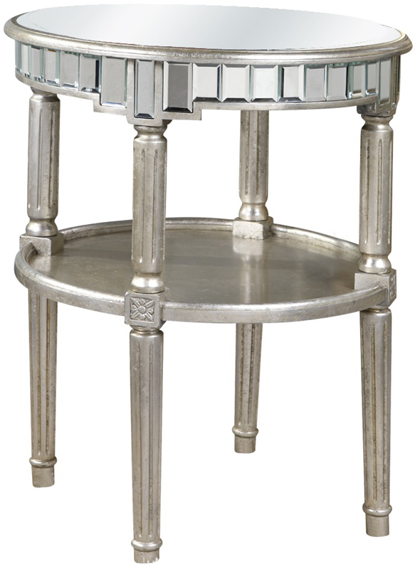 C121-MF1-4003SC By Elegant Lighting Florentine Collection Round Table 23"x23"x28.5"H SC silver/clear mirror Finish