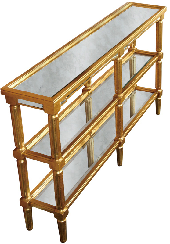 C121-MF1-4005GA By Elegant Lighting Florentine Collection Console Table 60"x12"x36"H GA silver/clear mirror Finish