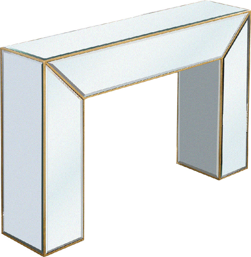 C121-MF2-4001GC By Elegant Lighting Manhattan Collection Console Table 52"x12"x34"H GC silver/clear mirror Finish
