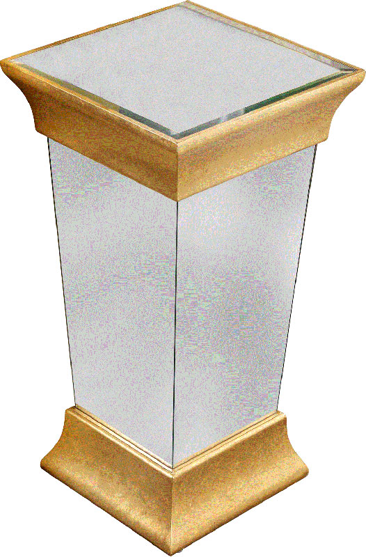 DC121-MF2-4002GC By Elegant Lighting Manhattan Collection Pedestal 16"x16"x30"H GC gold /clear mirror Finish