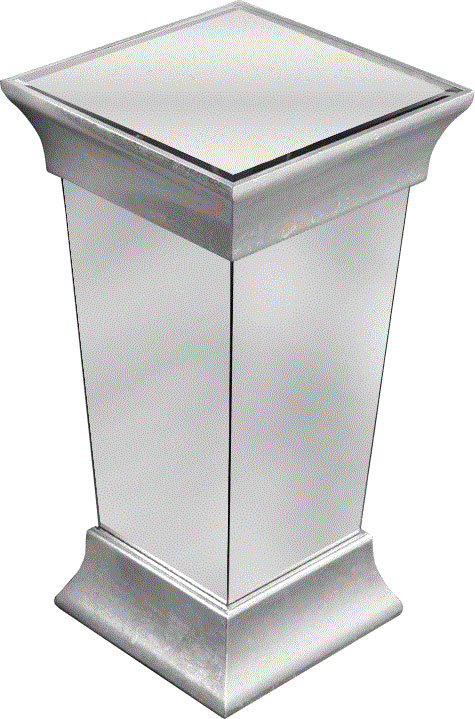 C121-MF2-4002SC By Elegant Lighting Manhattan Collection Pedestal 16"x16"x30"H SC silver / clear mirror Finish