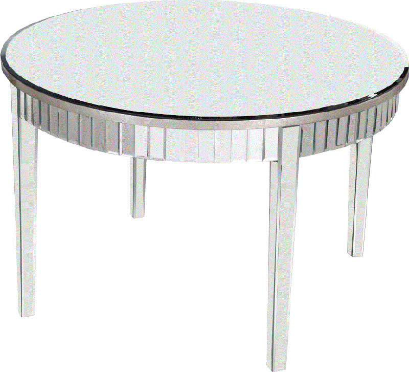 C121-MF5-3002SC By Elegant Lighting Mirage Collection Round Table 48"x48"x30"H SC silver/clear mirror Finish