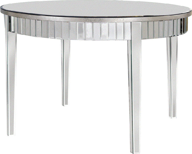 C121-MF5-3003SC By Elegant Lighting Mirage Collection Round Table 54"x54"x30"H SC silver/clear mirror Finish