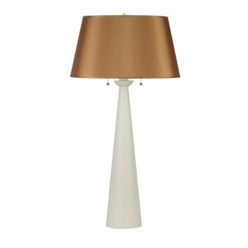 C123-RS-283-GOL By Lights Up-Nikki Collection Gold Silk Glow with Ivory Base Finish 2 Lt Table Lamp