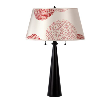C123-RS-284 By Lights Up-Nikki Collection Red Mumm with Antique Bronze Base Finish 2 Lt Table Lamp