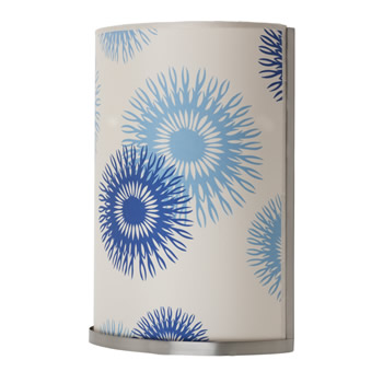 C123-RS-4036 By Lights Up-Meridian Collection Blue Cornflower Finish 2 Lt Sconces