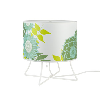 C123-WL-400 By Lights Up-Virgil Collection Anna Green with White Powder Coated Base Finish Table Lamp