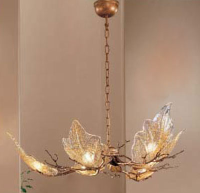 C135-10016-NBZ Autumn Leaves Collection Natural Bronze Finish Fixture By Classic Lighting