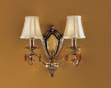 C135-1912-DBP-PAM Danube Collection Dark Bronze With Polished Highlights, Prisms Amber Finish Fixture By Classic Lighting