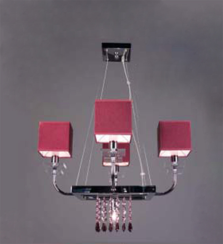 C135-1934-BUR-CAT Quadrille Collection Burgundy Shades Fixture By Classic Lighting