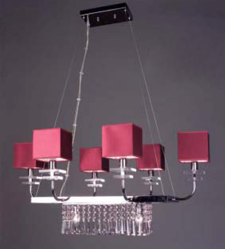 C135-1936-BUR-CPP Quadrille Collection Burgundy Shades Fixture By Classic Lighting