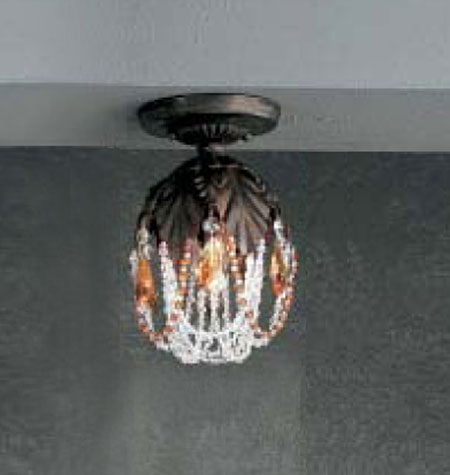 C135-8330-EB-PAM Petite Fleur Collection English Bronze Prism Amber Finish Fixture By Classic Lighting