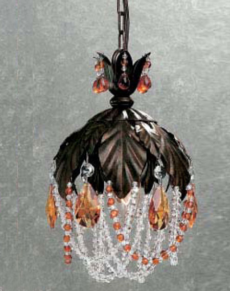 C135-8331-EB-PAM Petite Fleur Collection English Bronze Prism Amber Finish Fixture By Classic Lighting