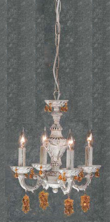 C135-8334-AW-GCA Gabrielle Collection Antique White Grape Cluster Amber Finish Fixture By Classic Lighting