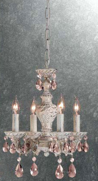 C135-8334-AW-PAT Gabrielle Collection Antique White Prism Amethyst Finish Fixture By Classic Lighting