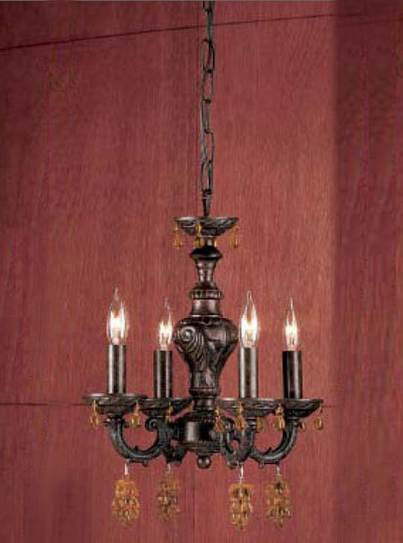 C135-8334-EB-GCA Gabrielle Collection English Bronze Grape Cluster Amber Finish Fixture By Classic Lighting