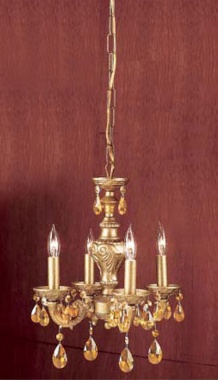 C135-8334-OG-PAM Gabrielle Collection Olde Gold Prism Amber Finish Fixture By Classic Lighting