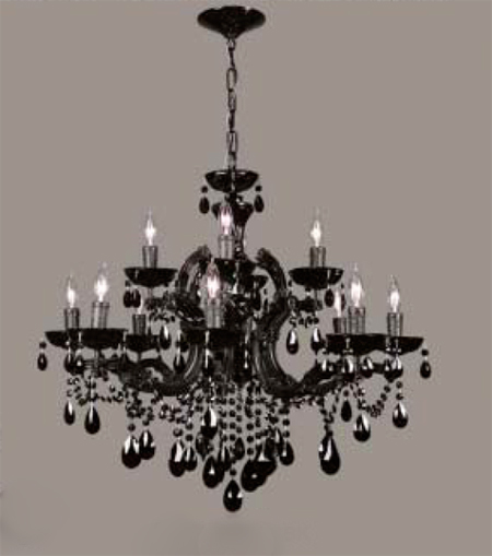 C135-8344-BBLK-CBK Rialto Black On Black Collection Black with Black Bobeches & Column parts Fixture By Classic Lighting