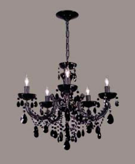 C135-8345-BBLK-CBK Rialto Black On Black Collection Black with Black Bobeches & Column parts Fixture By Classic Lighting