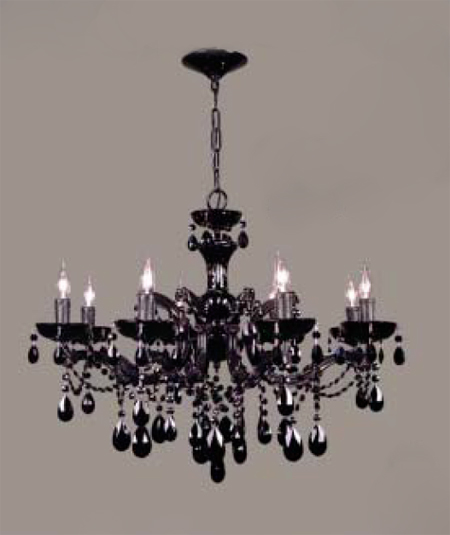 C135-8348-BBLK-CBK Rialto Black On Black Collection Black with Black Bobeches & Column parts Fixture By Classic Lighting