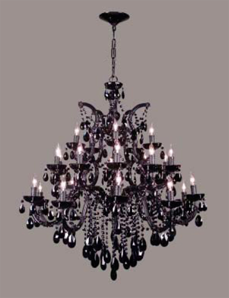 C135-8349-BBLK-CBK Rialto Black On Black Collection Black with Clear Bobeches & Column parts Fixture By Classic Lighting