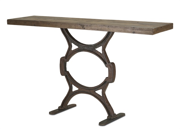 C146-3022 By Currey Lighting Factory Console Table Currey In A Hurry  Rustic/Natural Finish
