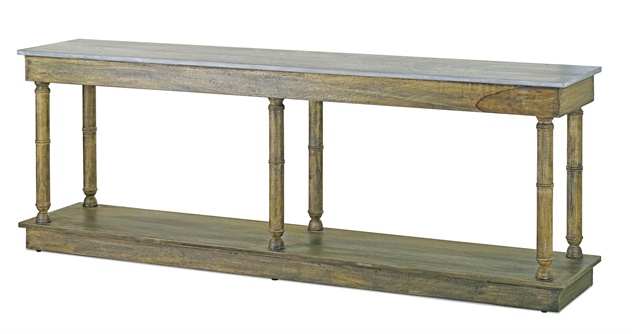 C146-3095 By Currey Lighting Sansom Console Distressed Slate top/Distressed Charcoal Finish