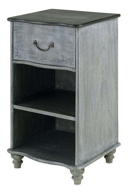 C146-3102 By Currey Lighting Whitmore Night Stand Burnt Coal/Vintage Steel Finish