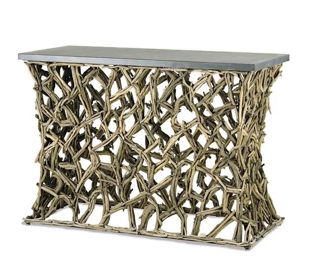 C146-3115 By Currey Lighting Montauk Console Table Rustic Gray/ Natural Finish