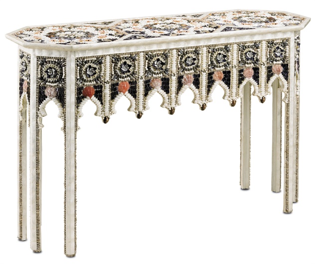 C146-3140 By Currey Lighting Shangri La Console Table Natural Finish